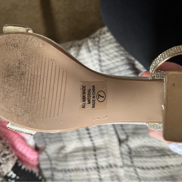 Women's Prom/Event Silver Rhinestone Block Heel Sandals - Picture 4 of 4